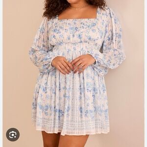 NEW Arula Blue Floral Dress Plus Size B / 2X Available NWT